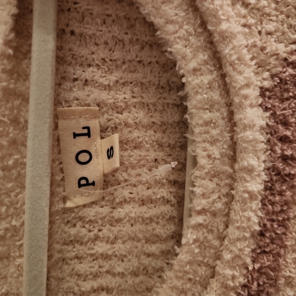 POL Womens Striped Sweater Cream Pink Size Small - Picture 3 of 3